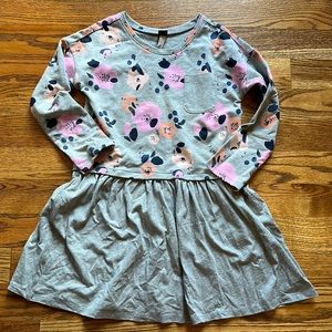 Floral Gray and Pink Kids Dress